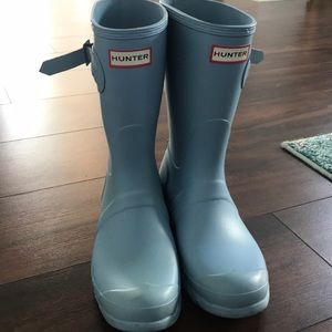 Hunter light blue rain boots